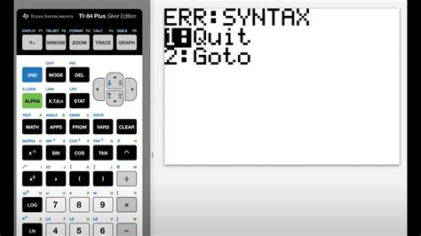 error syntax ti 84